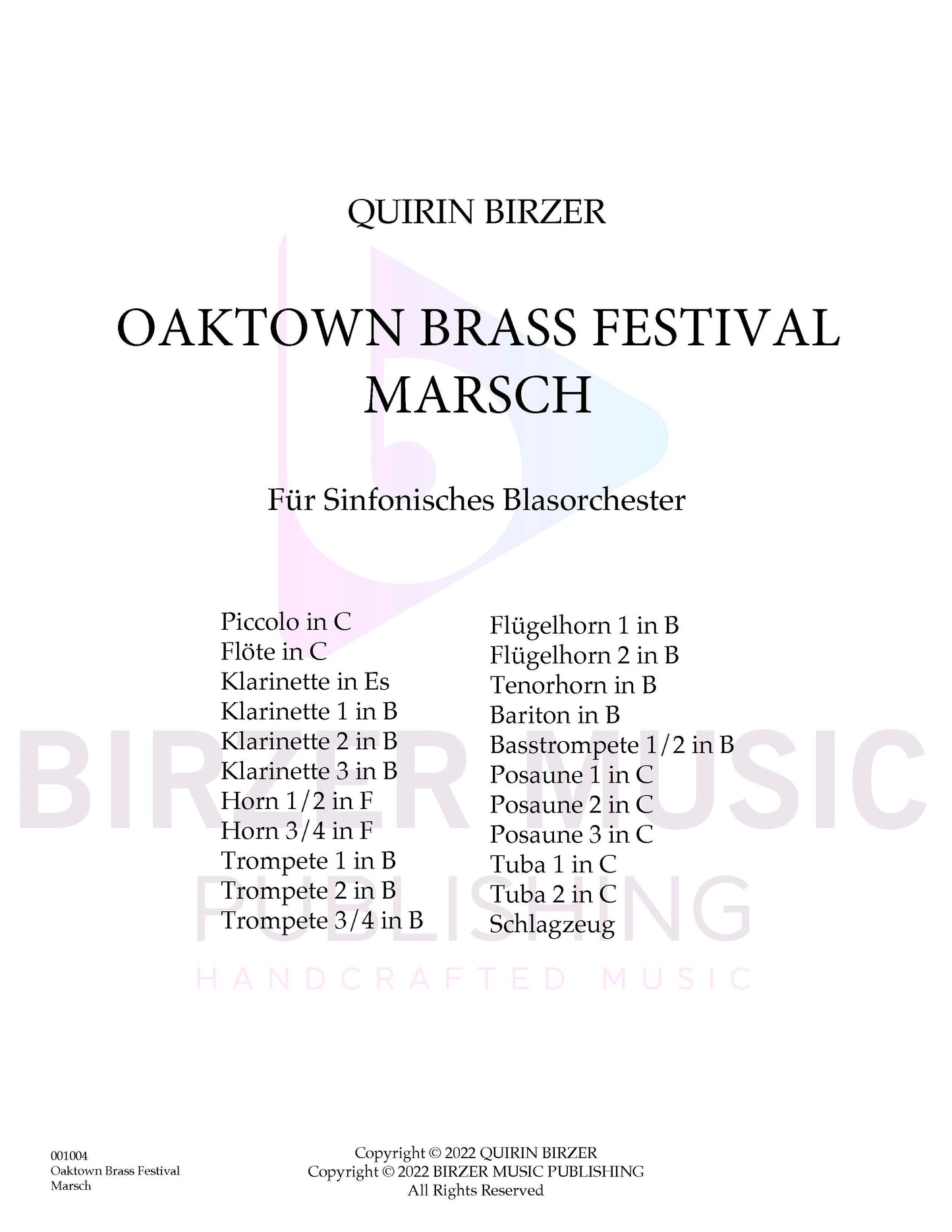 Oaktown Brass Festival - Marsch